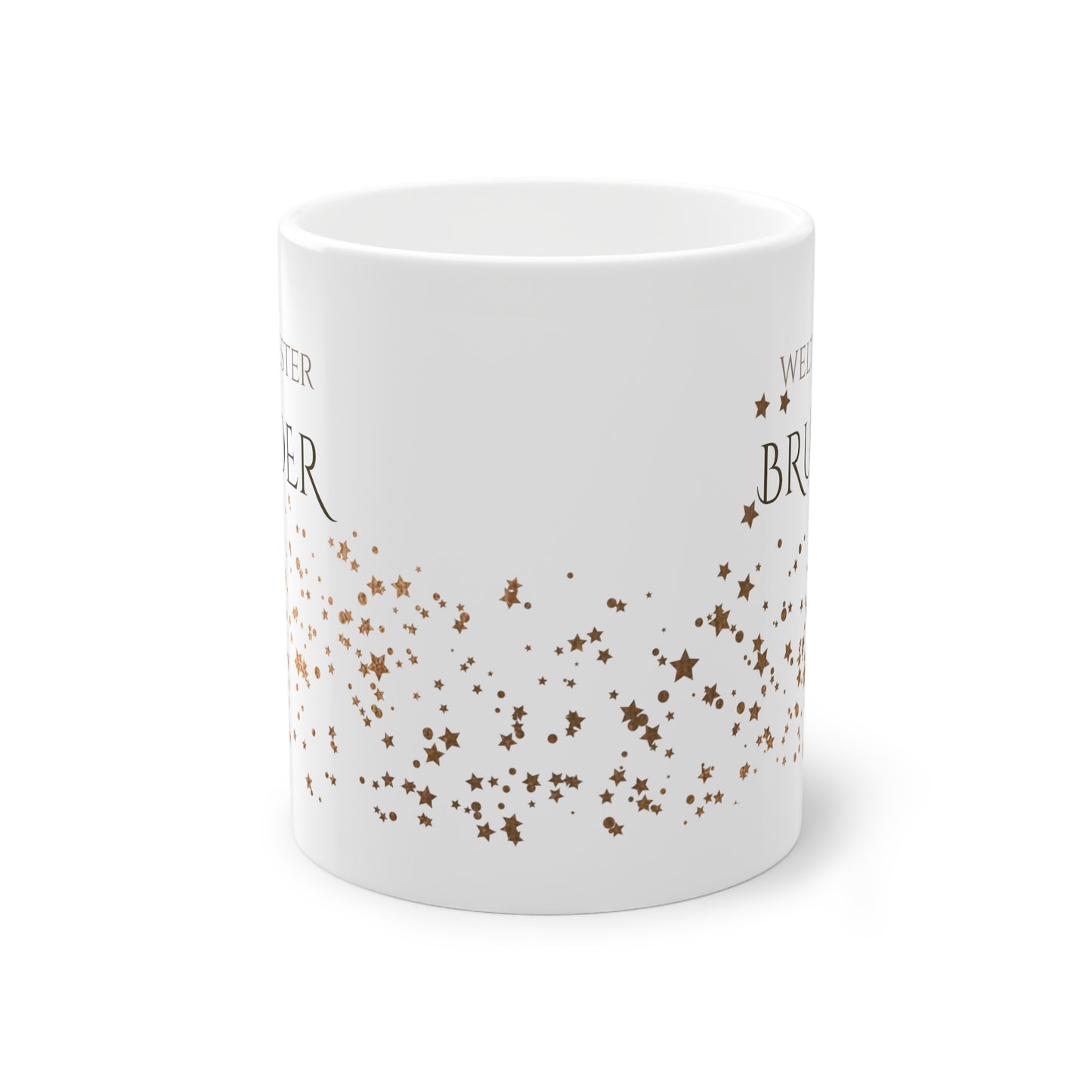 Weisse Tasse golden Glitter "weltbester Bruder"