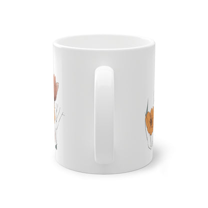 Weisse Boho Tasse  Blumen 1