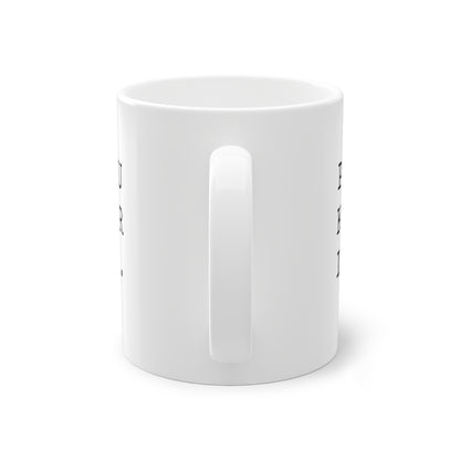 Weisse Design Tasse "Paukerin"