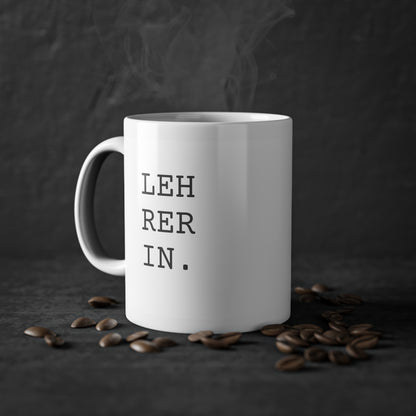 Weisse Design Tasse "Lehrerin"