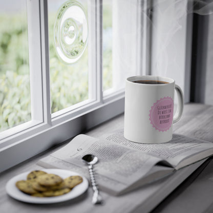 Weisse Tasse Beförderung zum Büroclown