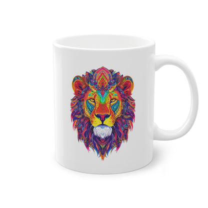 Weisse Mandala Tasse Löwe 2