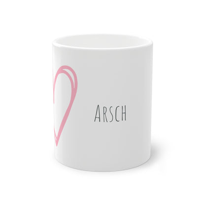 Weisse Partnertasse "Arsch & Eimer"