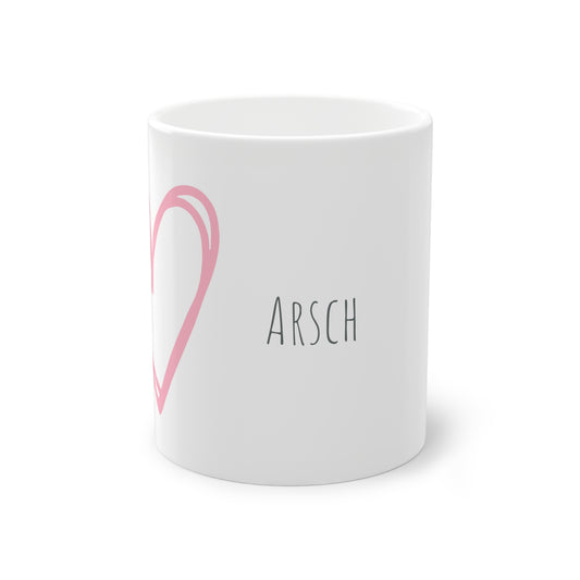 Weisse Partnertasse "Arsch & Eimer"