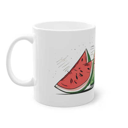 Weisse Tasse "Melonen"