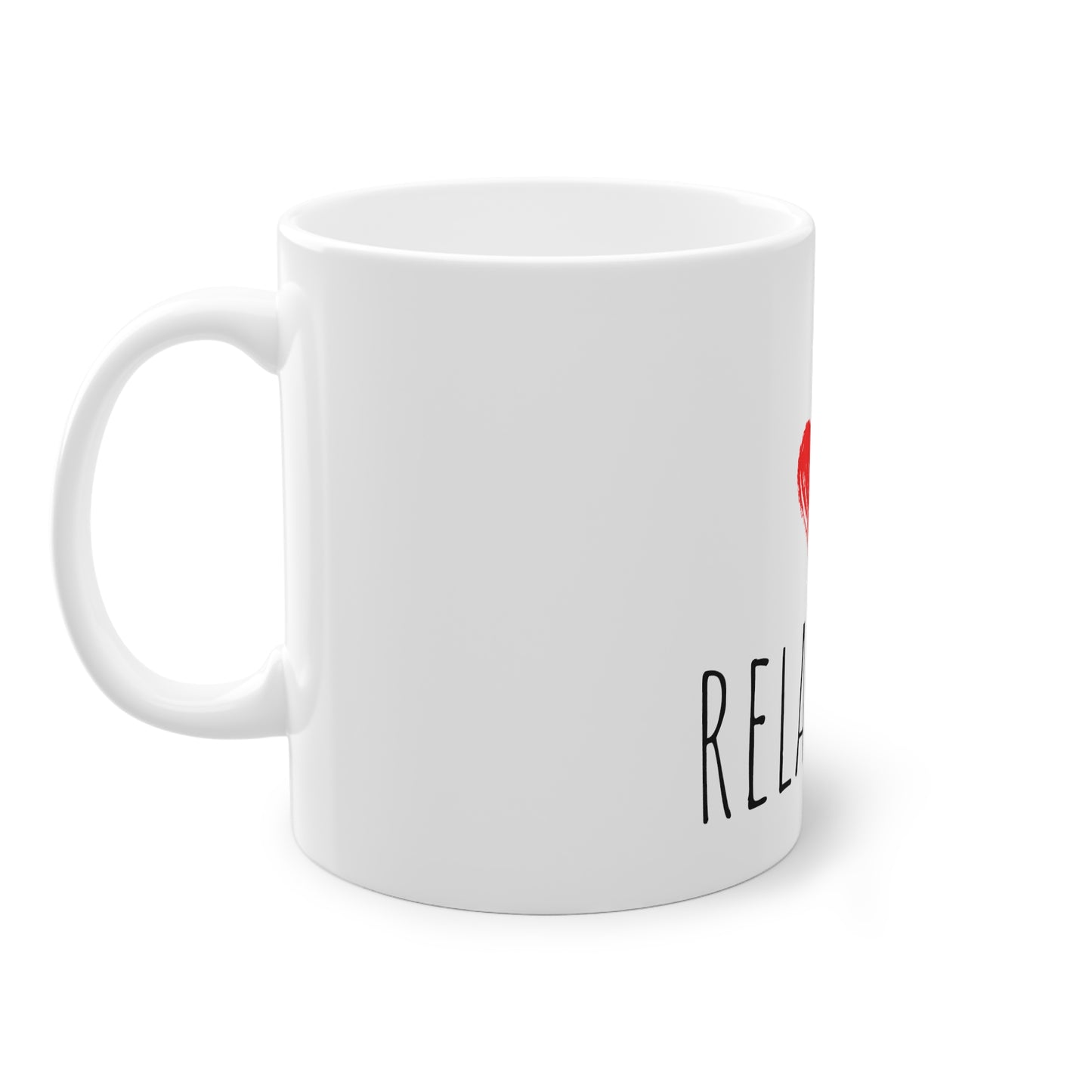 Weisse Tasse "I love relaxing"