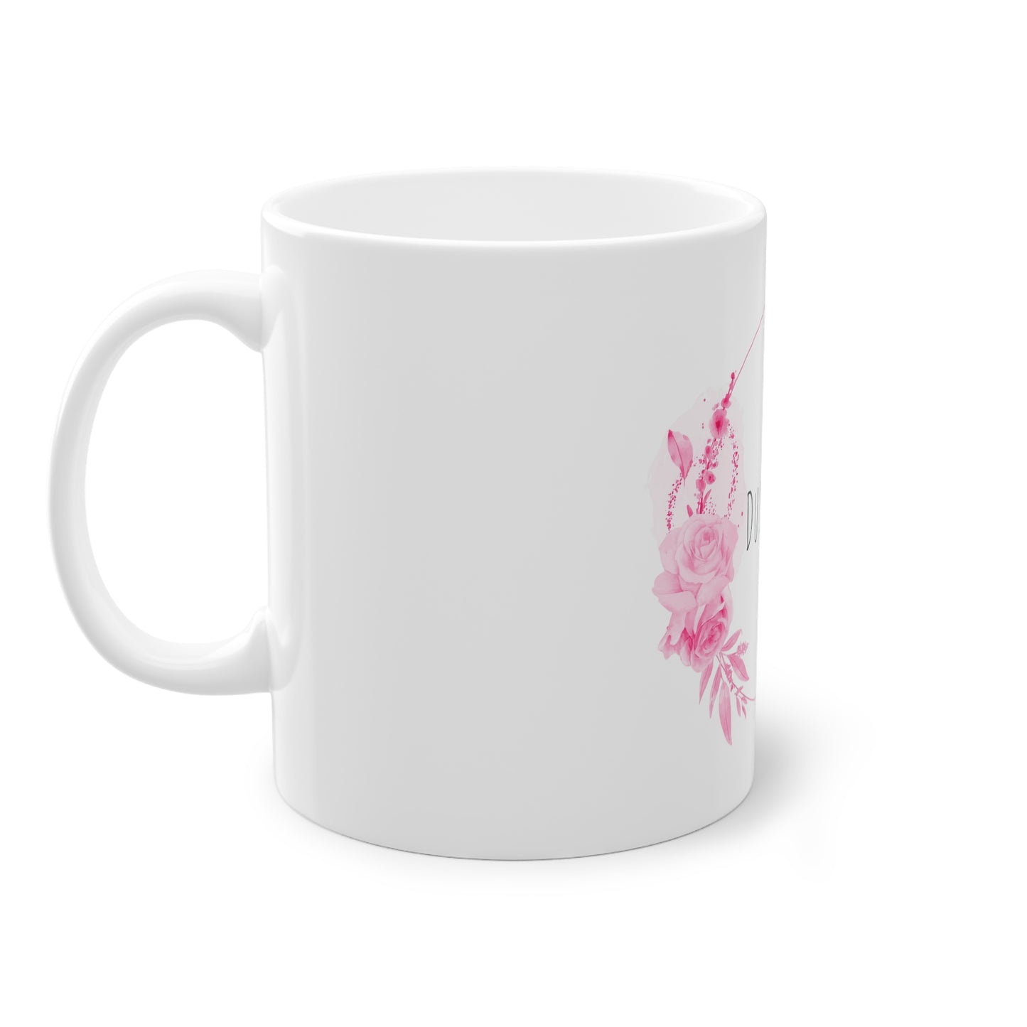 Weisse Pöbel Tasse mit Rosen "Du stinkst"