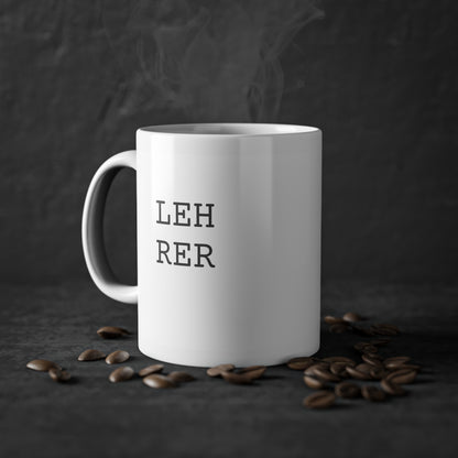 Weisse Design Tasse "Lehrer"