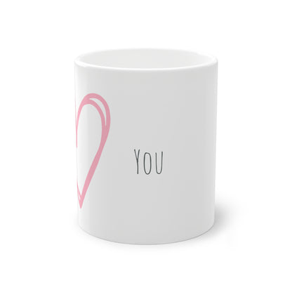 Weisse Partnertasse "I love You"