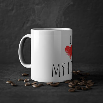 Weisse Tasse "I love my Home"