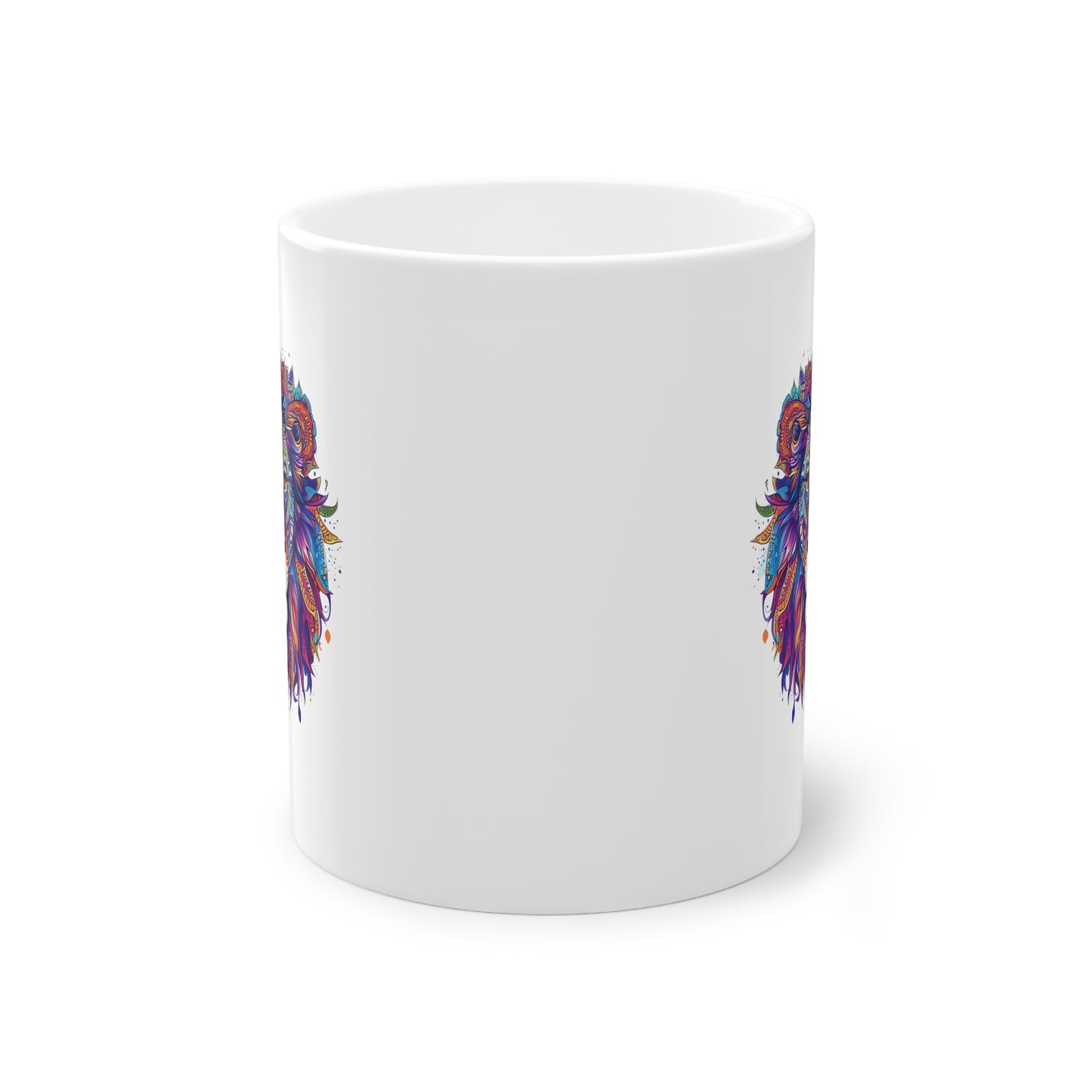 Weisse Mandala Tasse Löwe 1