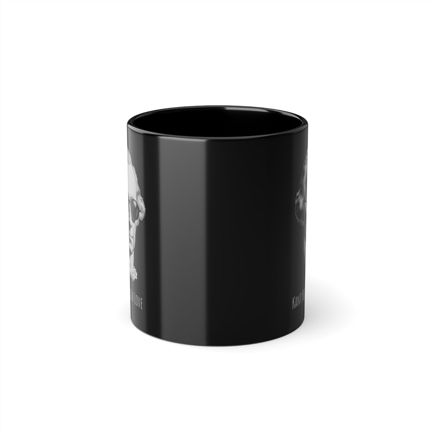 Schwarze Philosophen Tasse "Can`t help fall in Love"