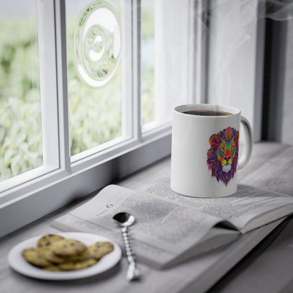 Weisse Mandala Tasse Löwe 2