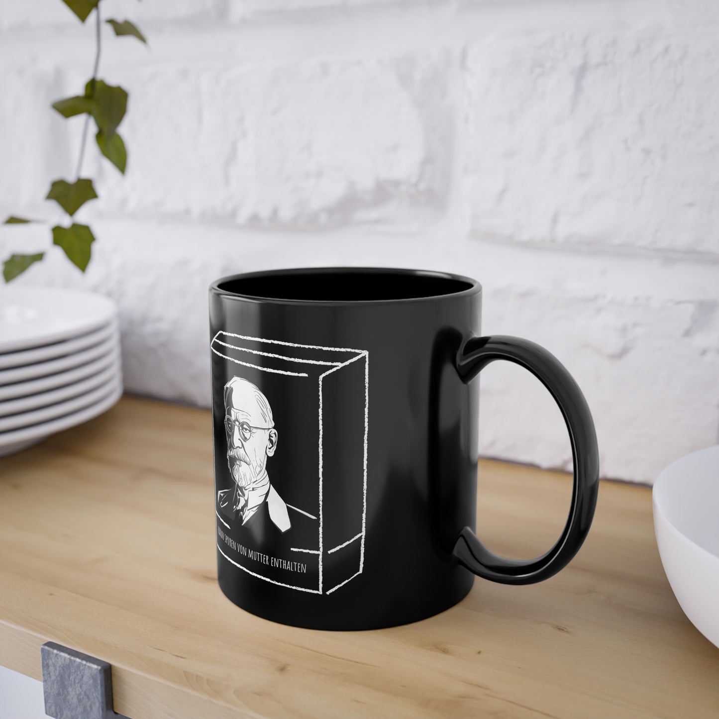 Schwarze Philosophen Tasse Freud & Allergene