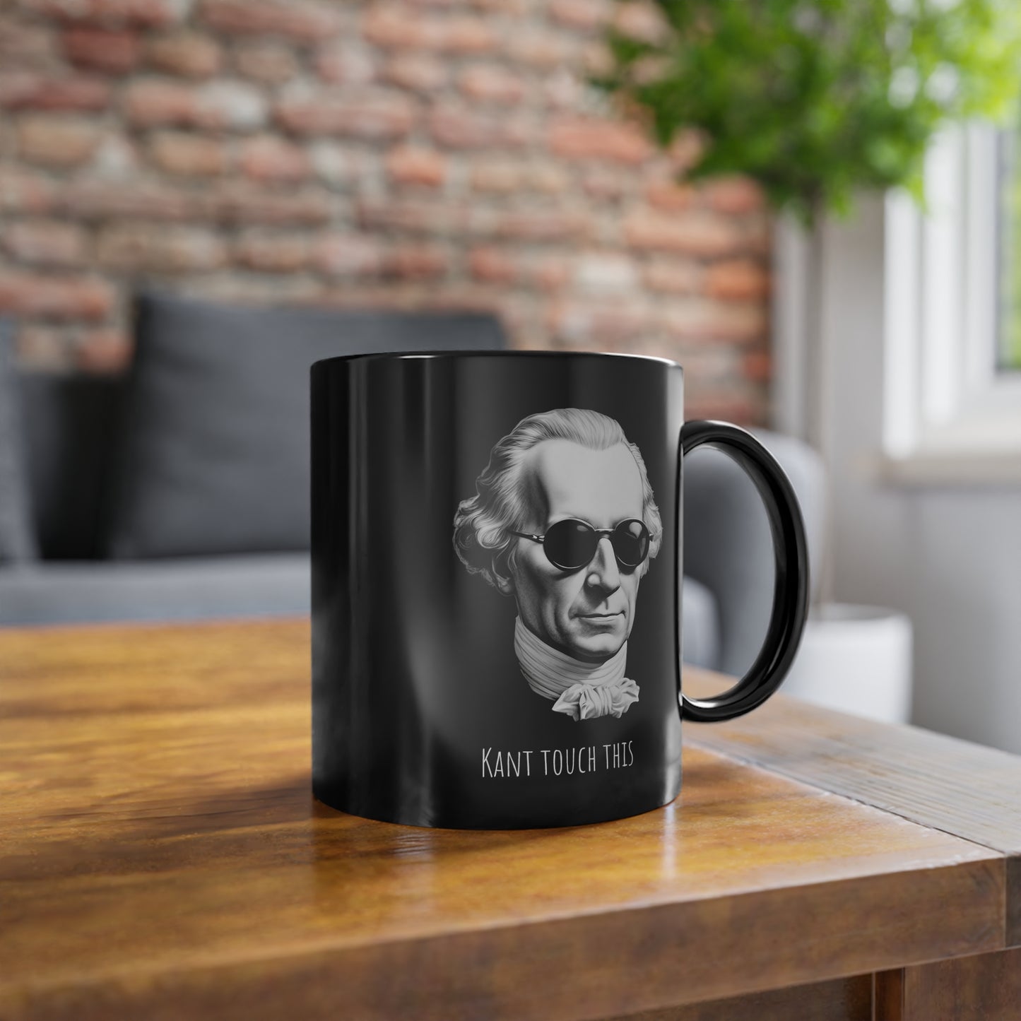 Schwarze Philosophen Tasse "Can`t touch this"