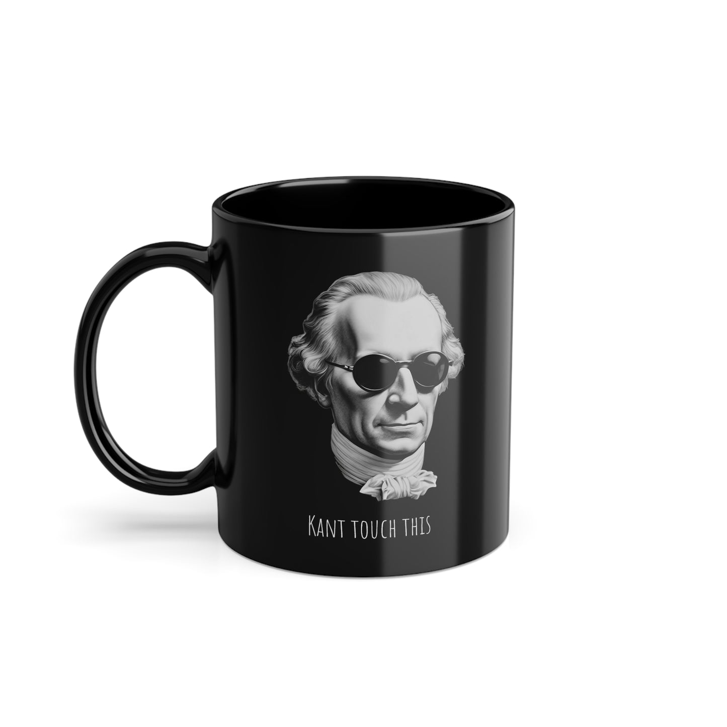 Schwarze Philosophen Tasse "Can`t touch this"