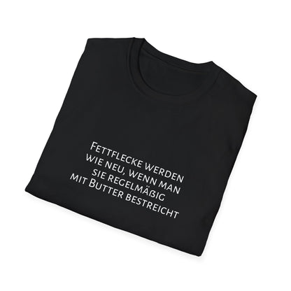 T-Shirt schwarz mit Spruch "Fettflecke ..."