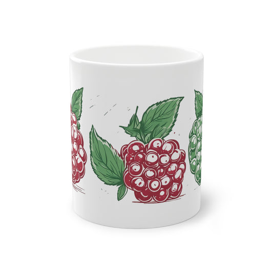 Weisse Tasse "Himbeeren"