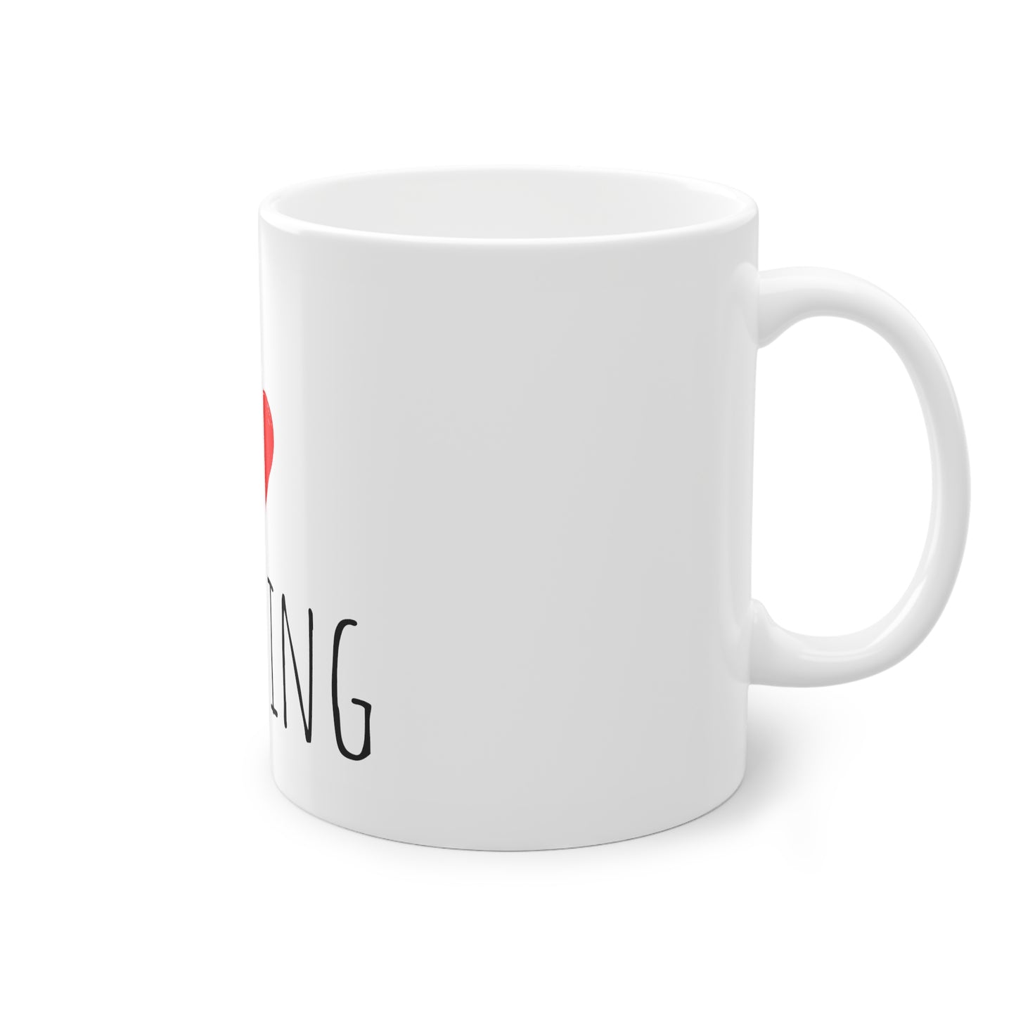 Weisse Tasse "I love camping"