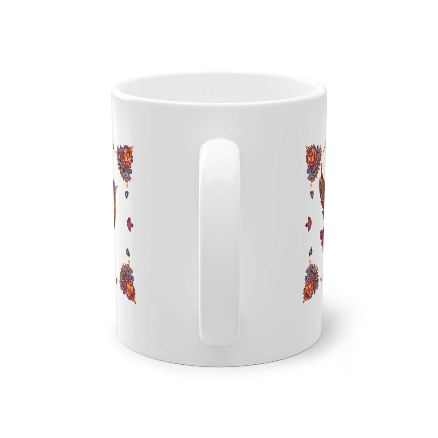 Weisse Mandala Tasse Vogel 3