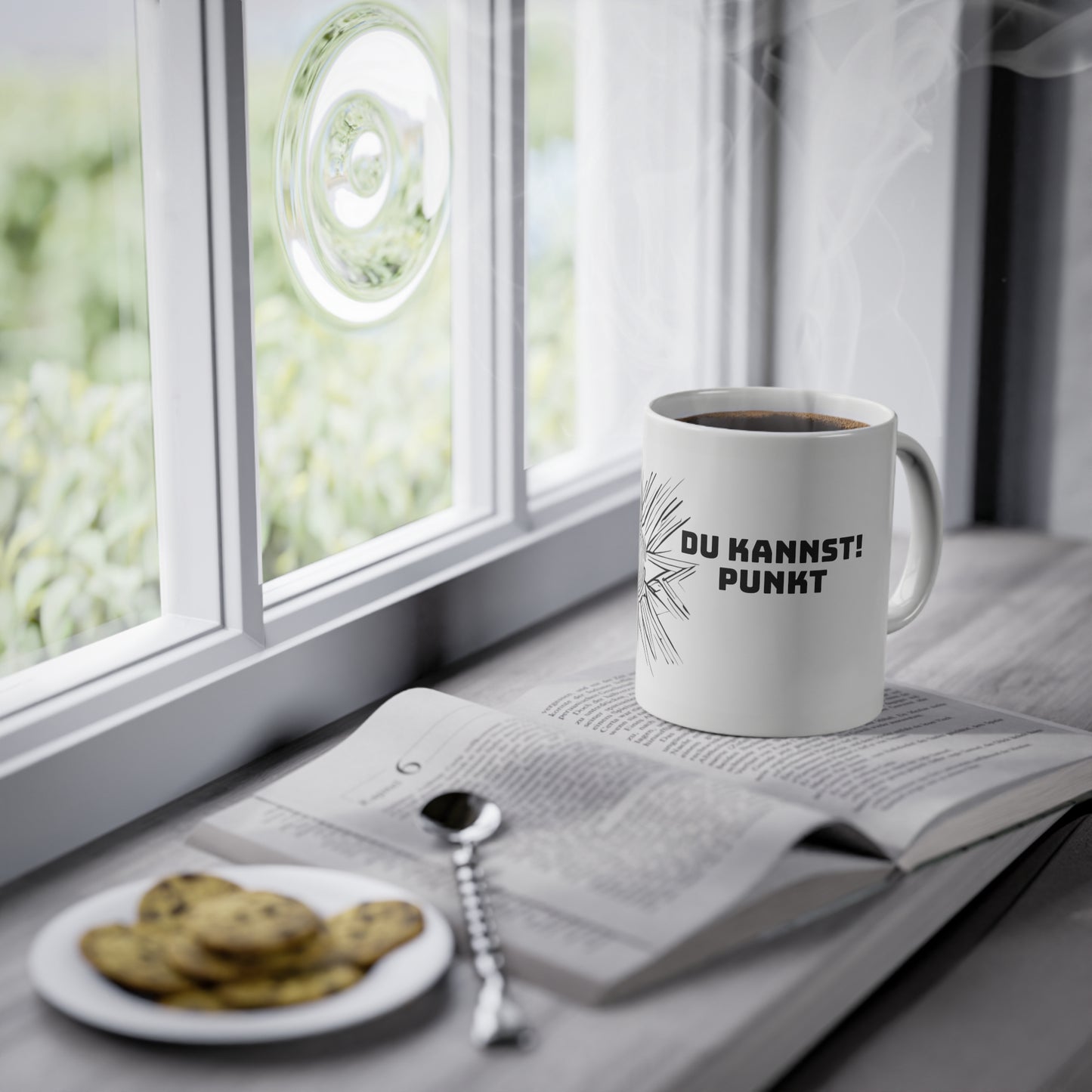 Weisse Tasse zur Motivation "Du kannst"