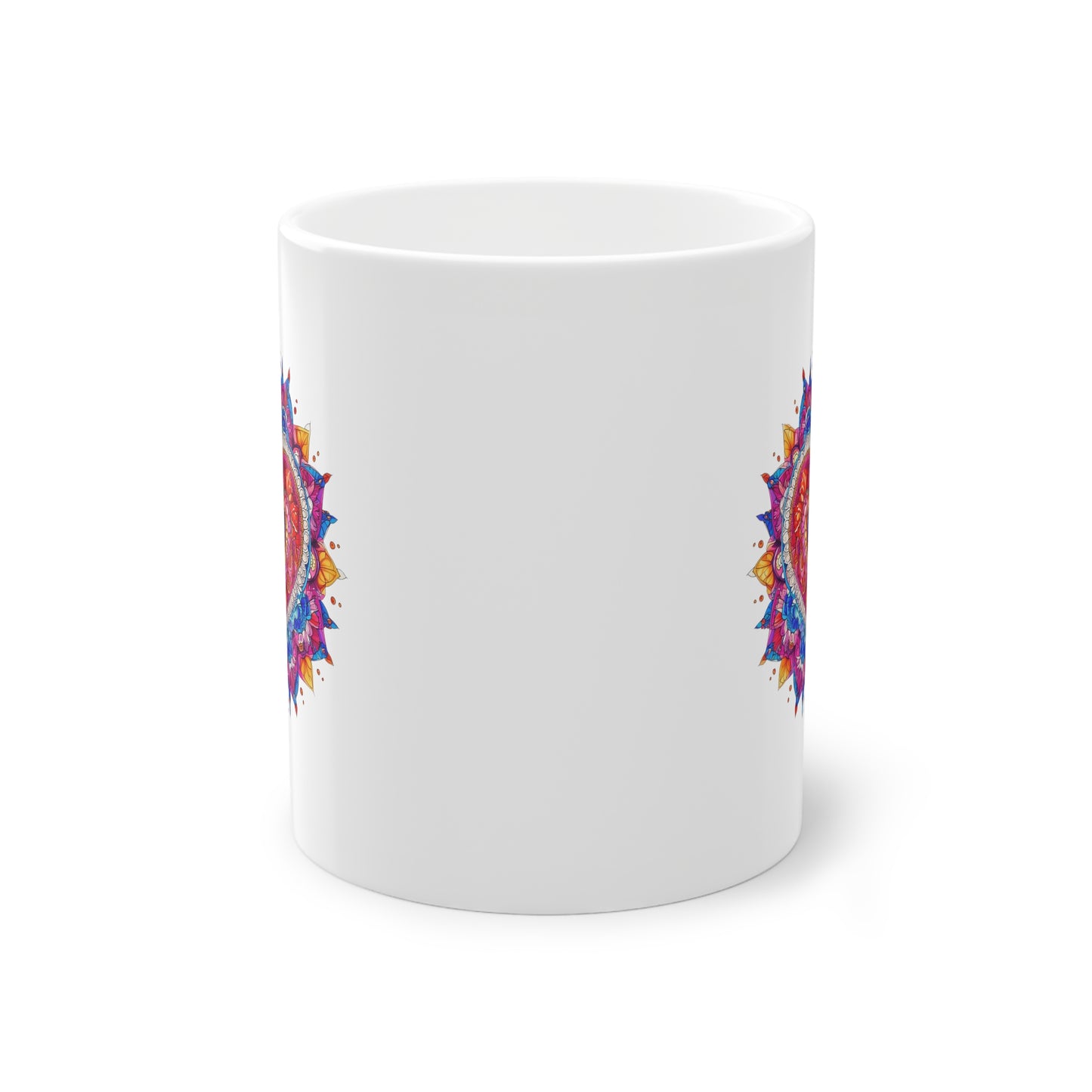 Weisse Mandala Tasse Herz 1