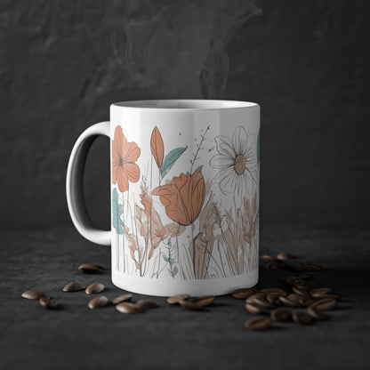 Weisse Boho Tasse Blumen 2