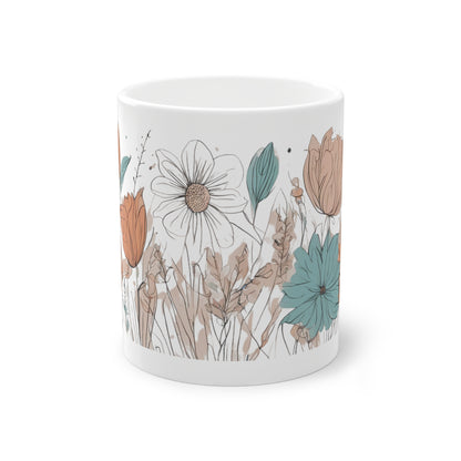 Weisse Boho Tasse Blumen 2