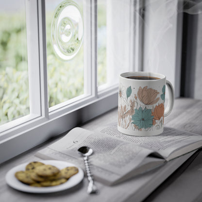 Weisse Boho Tasse Blumen 2