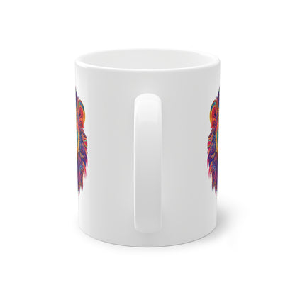 Weisse Mandala Tasse Löwe 2