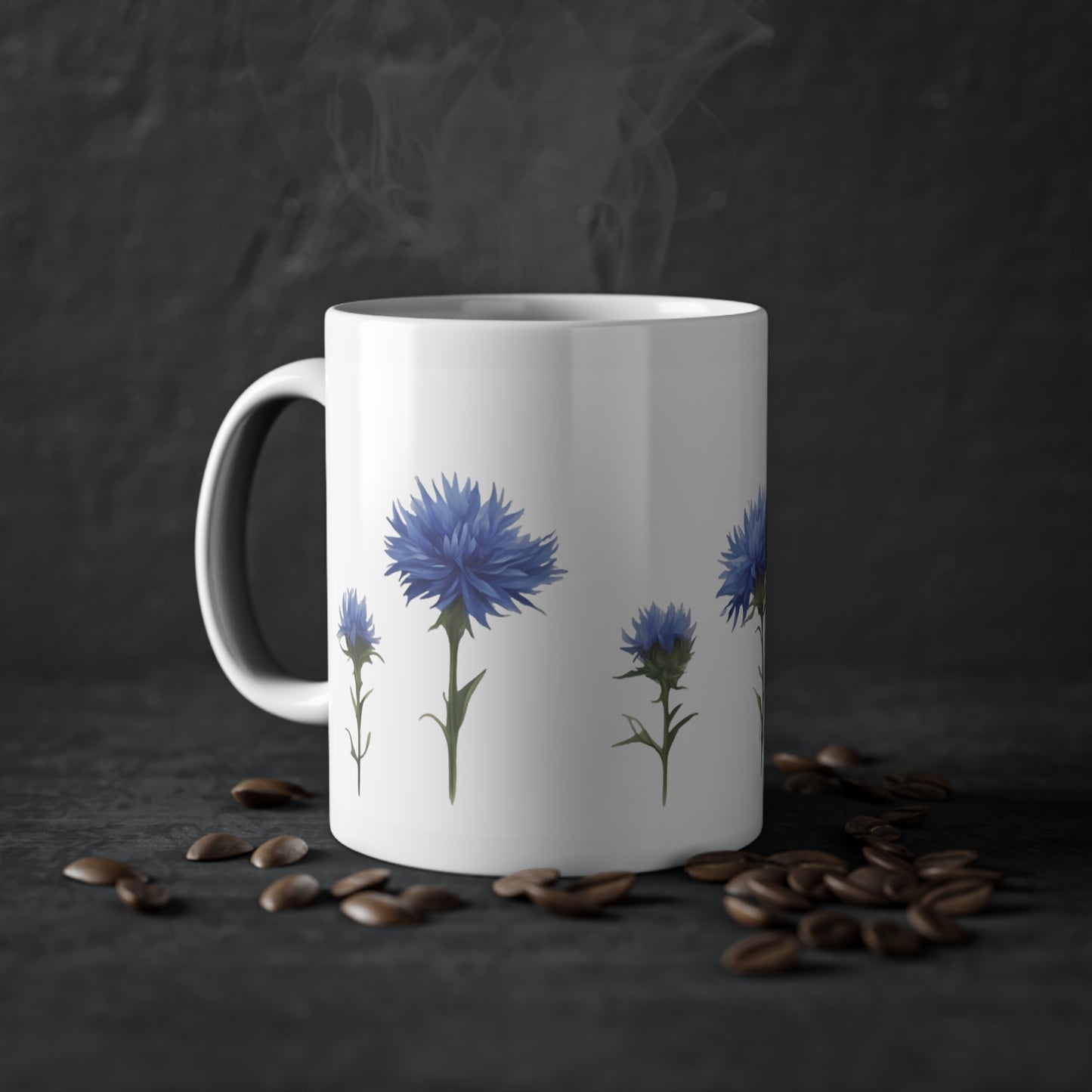 Weisse Blumen Tasse Kornblumen 3