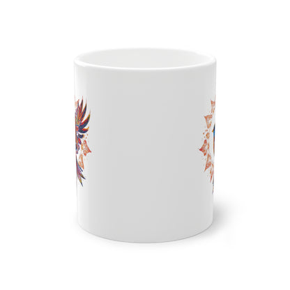 Weisse Mandala Tasse Vogel 2