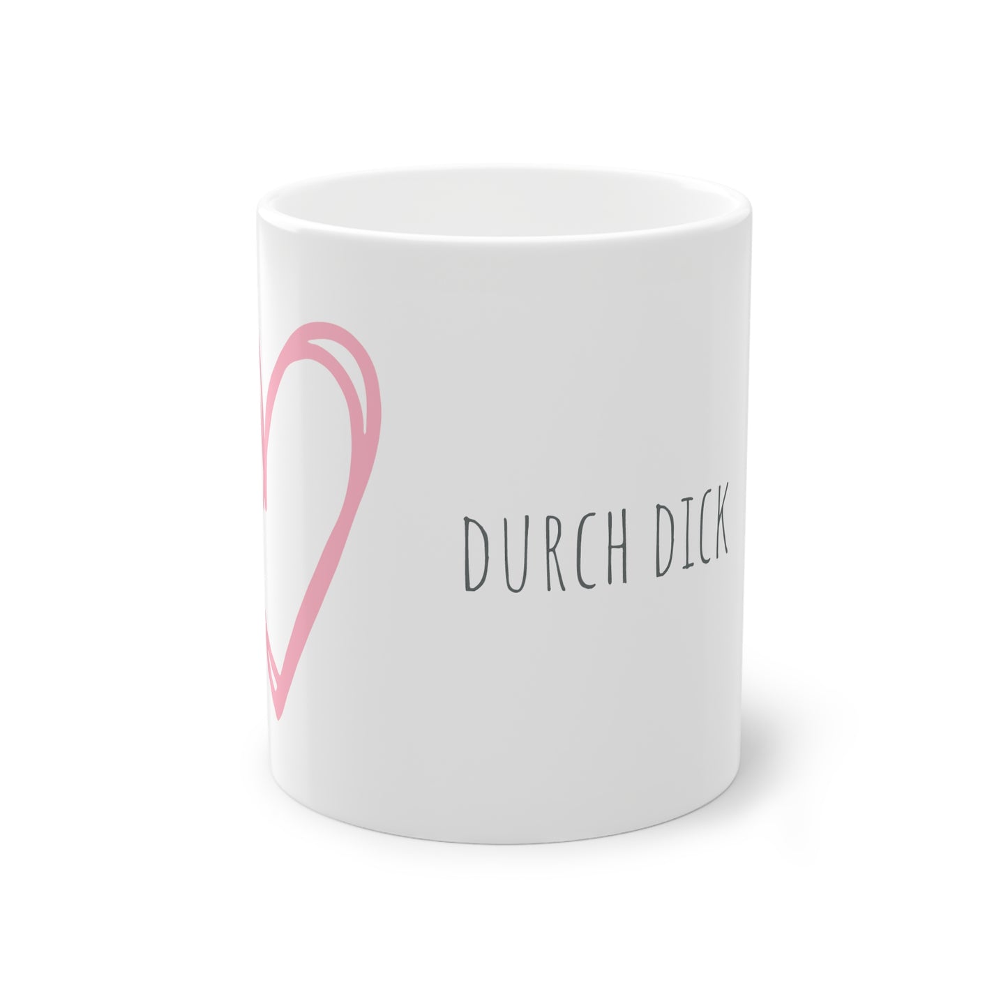 Weisse Partnertasse "durch dick und dünn"