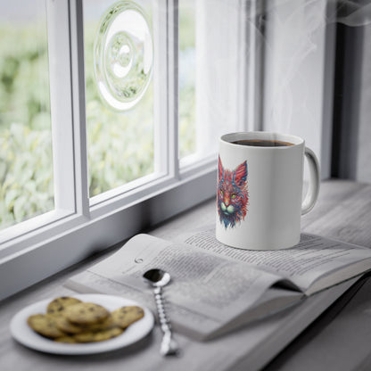 Weisse Mandala Tasse Katze 3