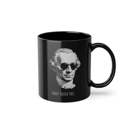 Schwarze Philosophen Tasse "Can`t touch this"