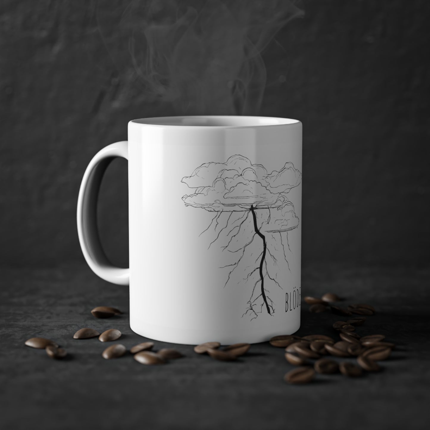 Weisse Pöbel Tasse Blitz "Blöde Sau"