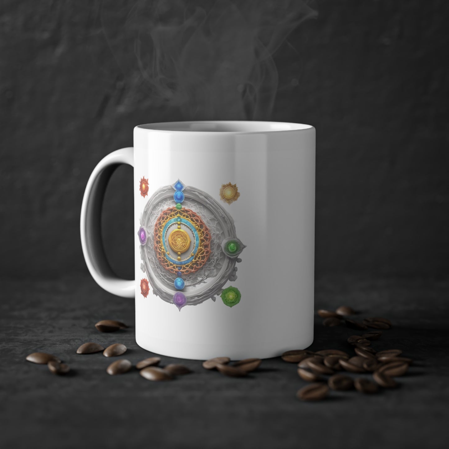 Weisse Tasse Chakra 6