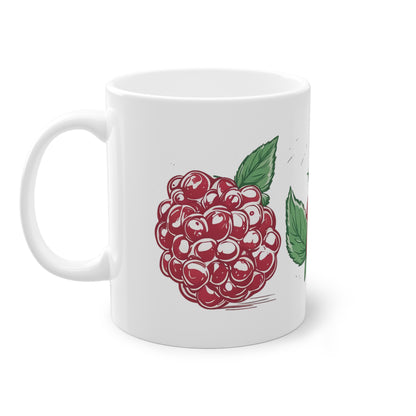 Weisse Tasse "Himbeeren"