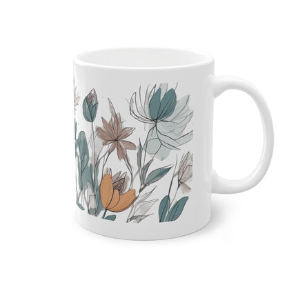 Weisse Boho Tasse Blumen 3