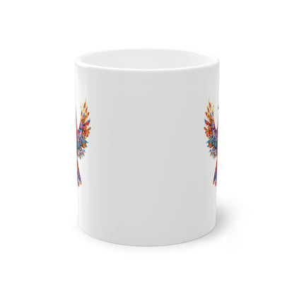 Weisse Mandala Tasse Vogel 1