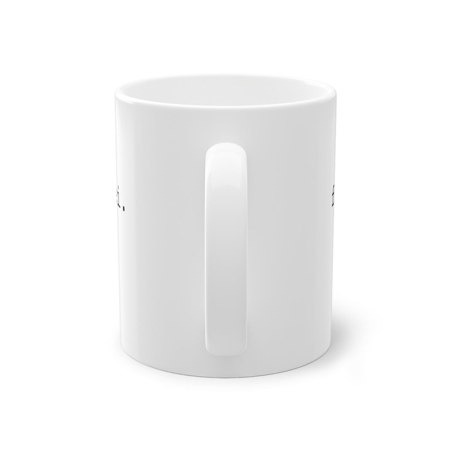 Weisse Design Tasse "frei."