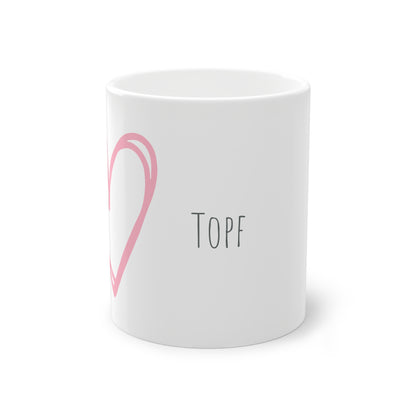 Weisse Partnertasse "Topf & Deckel"