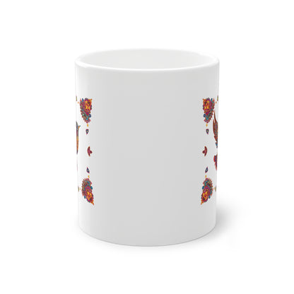 Weisse Mandala Tasse Vogel 3