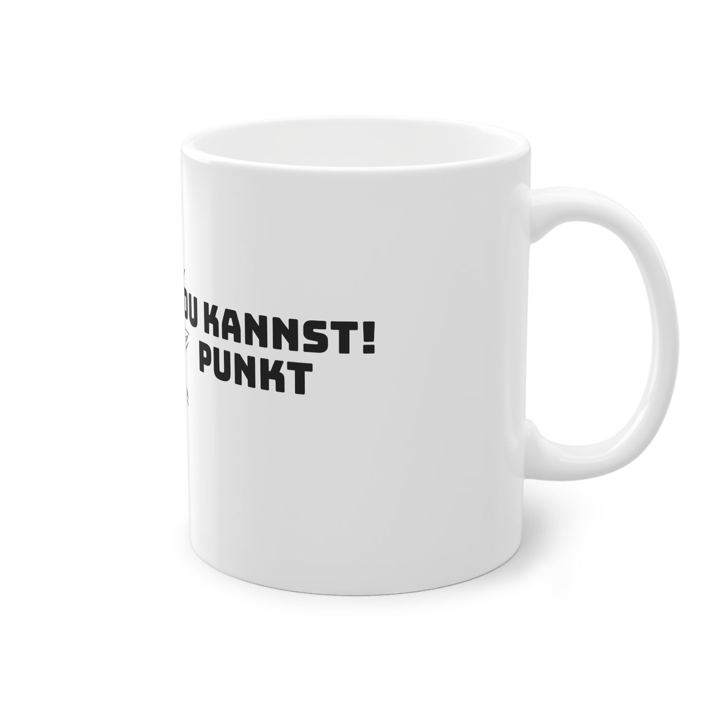 Weisse Tasse zur Motivation "Du kannst"