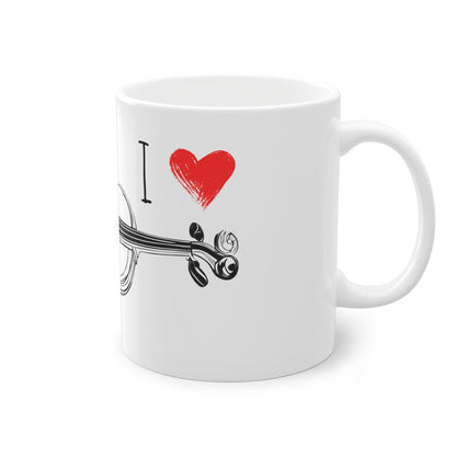 Weisse Tasse "I love Violin"