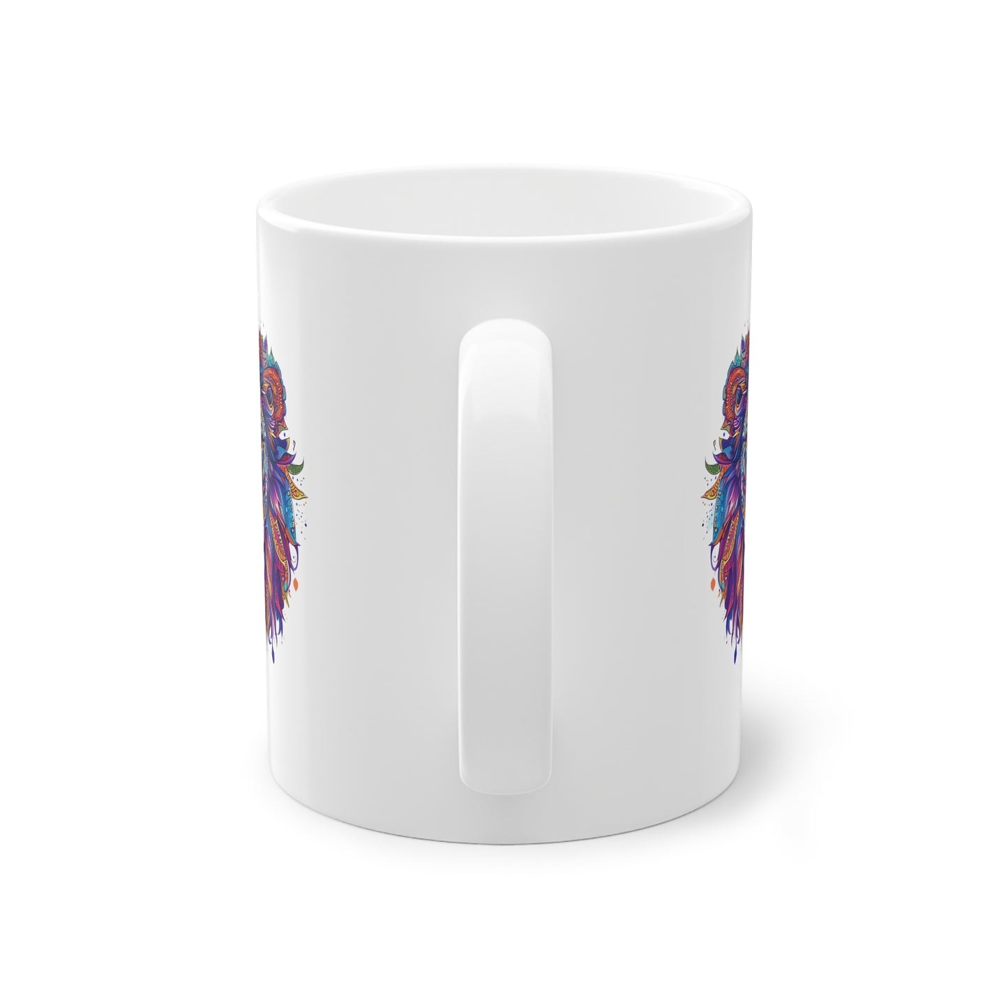 Weisse Mandala Tasse Löwe 1