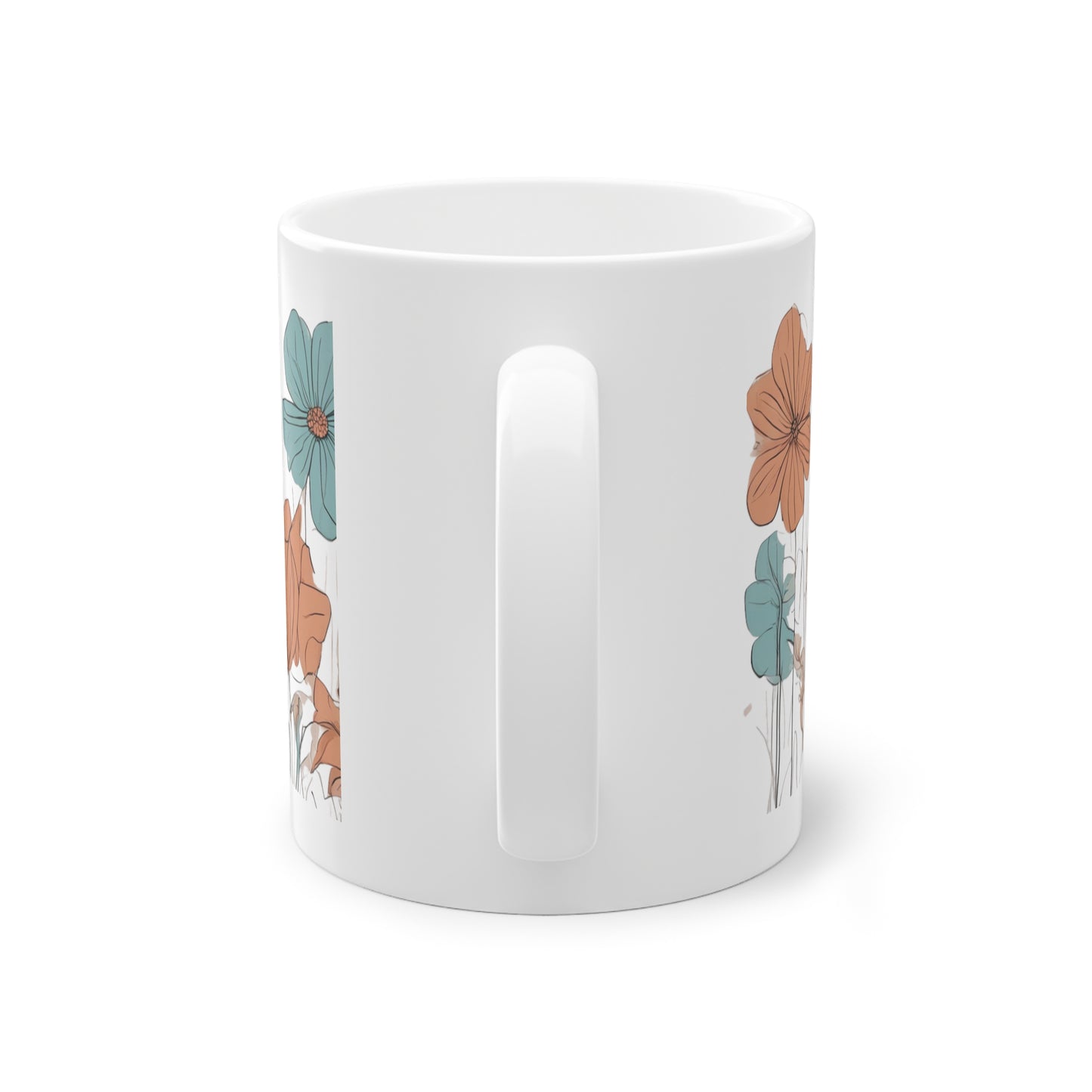 Weisse Boho Tasse Blumen 2