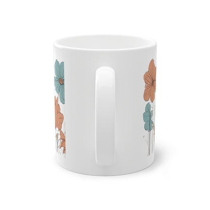 Weisse Boho Tasse Blumen 2