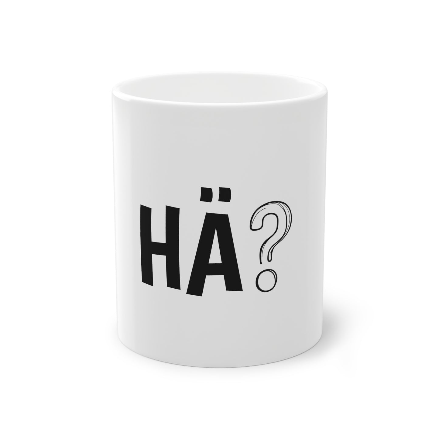 Weisse Tasse "Hä?"