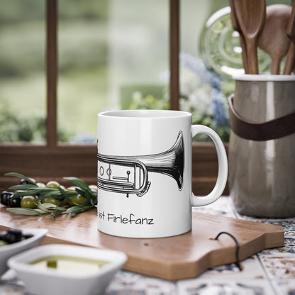 Weisse Musik Tasse "Trompete"